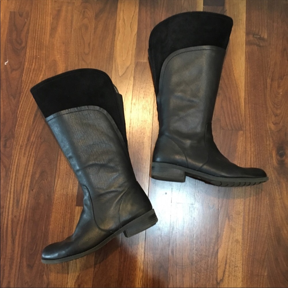 ME TOO riding boot leather and suede wide calfs
